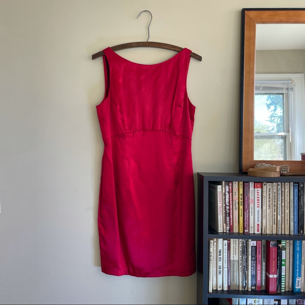 Vintage Red Silky Mini Dress